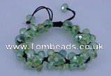 CFB581 8*10mm faceted rondelle crystal beads adjustable bracelet