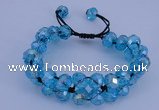 CFB582 8*10mm faceted rondelle crystal beads adjustable bracelet