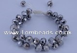 CFB585 8*10mm faceted rondelle crystal beads adjustable bracelet