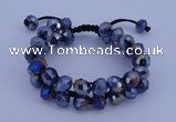 CFB586 8*10mm faceted rondelle crystal beads adjustable bracelet