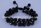 CFB587 8*10mm faceted rondelle crystal beads adjustable bracelet