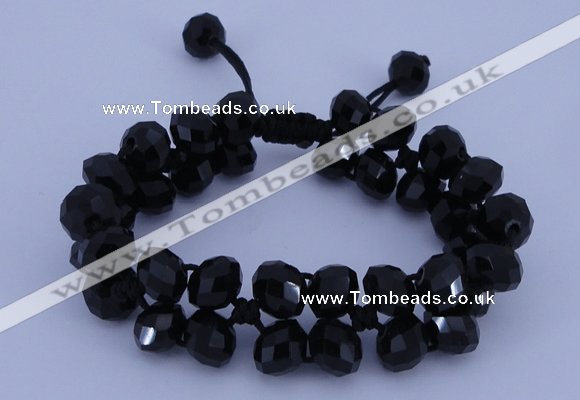 CFB587 8*10mm faceted rondelle crystal beads adjustable bracelet