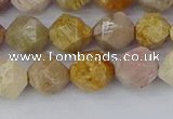 CFC237 15.5 inches 8mm faceted nuggets fossil coral beads