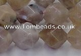 CFC303 15.5 inches 12mm faceted nuggets coral jade beads