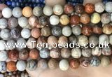 CFC342 15.5 inches 8mm round red fossil coral beads wholesale