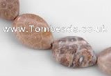 CFC47 15*20mm twisted teardrop coral fossil jasper beads