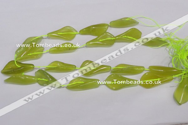 CFG02 15.5 inches 18*38mm carved trumpet flower korean jade beads