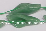 CFG03 15.5 inches 18*38mm carved flower green aventurine jade beads