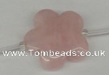 CFG1011 15.5 inches 30mm carved flower rose quartz beads