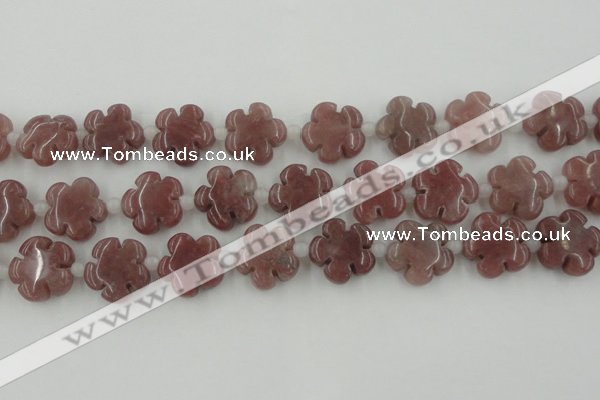 CFG1025 15.5 inches 16mm carved flower rhodochrosite beads