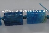 CFG1103 15.5 inches 15*20mm carved tube agate gemstone beads