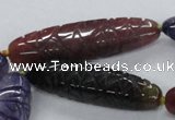 CFG1116 15.5 inches 13*50mm - 13*65mm carved rice agate beads