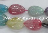 CFG1121 15.5 inches 15*20mm carved leaf agate gemstone beads