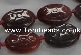 CFG1131 15.5 inches 18*25mm carved oval agate gemstone beads