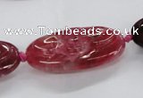 CFG1135 15.5 inches 20*40mm carved oval agate gemstone beads