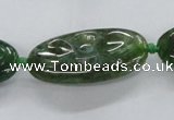 CFG1137 15.5 inches 20*40mm carved oval agate gemstone beads