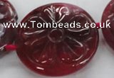CFG1160 15.5 inches 45mm carved flower agate gemstone beads