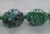 CFG1166 15.5 inches 25mm carved flower plated agate gemstone beads