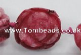 CFG1171 15.5 inches 35mm carved flower plated agate gemstone beads