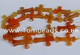 CFG1231 15.5 inches 32*45mm - 35*48mm cross dragon veins agate beads