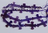 CFG1232 15.5 inches 32*45mm - 35*48mm cross dragon veins agate beads