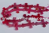 CFG1233 15.5 inches 32*45mm - 35*48mm cross dragon veins agate beads