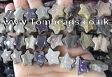 CFG1303 15.5 inches 15mm carved star silver leaf jasper beads