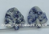 CFG15 15.5 inches 20*26mm carved leaf sodalite gemstone beads