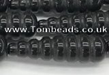 CFG1534 15.5 inches 10*35mm carved teardrop black agate beads