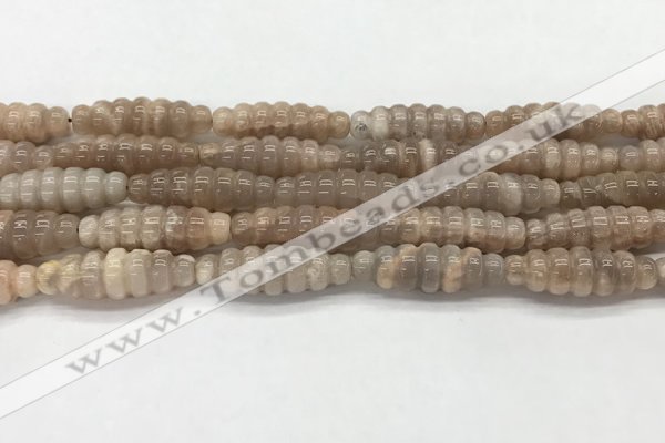 CFG1543 15.5 inches 10*30mm carved rice moonstone beads
