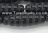 CFG1545 15.5 inches 10*30mm carved rice black agate beads