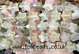 CFG1653 15 inches 14mm carved star lemon quartz beads