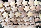 CFG1663 15 inches 14mm carved star orange jade beads