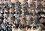 CFG1666 15 inches 14mm carved star flame jasper beads