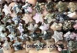 CFG1671 15 inches 14mm carved star rhodonite gemstone beads