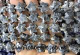 CFG1679 15 inches 14mm carved star black labradorite beads