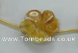 CFG17 15.5 inches 24mm carved flower yellow crazy lace agate beads