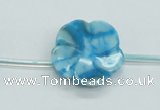 CFG18 15.5 inches 24mm carved flower blue crazy lace agate beads