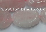 CFG207 15.5 inches 22*30mm carved oval rose quartz gemstone beads