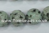 CFG214 15.5 inches 18mm carved round sesame jasper beads