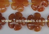 CFG216 15.5 inches 20mm carved flower red aventurine beads