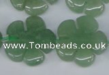 CFG218 15.5 inches 24mm carved flower green aventurine beads