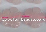 CFG219 15.5 inches 24mm carved flower rose quartz beads