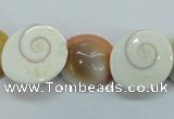 CFG22 15.5 inches 16*18mm carved flower shell gemstone beads