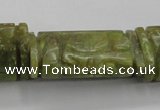 CFG224 15.5 inches 20*38mm carved flat column Korean jade beads