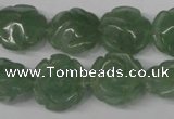 CFG231 15.5 inches 16mm carved flower green aventurine beads