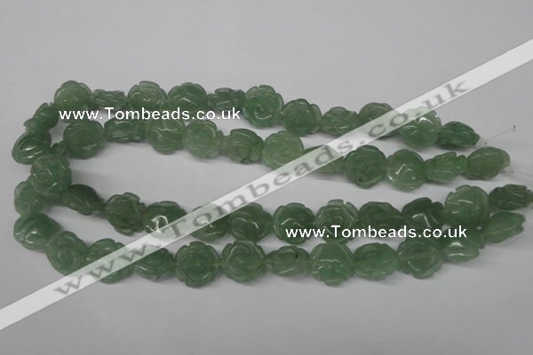 CFG231 15.5 inches 16mm carved flower green aventurine beads