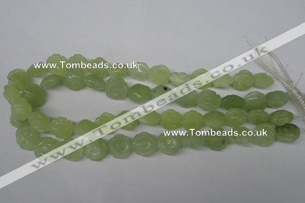 CFG233 15.5 inches 16mm carved flower New jade gemstone beads