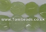 CFG234 15.5 inches 18mm carved flower New jade gemstone beads