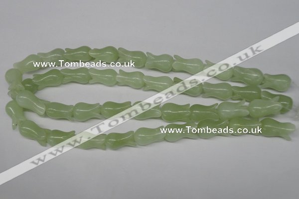 CFG239 15.5 inches 12*20mm carved flower New jade gemstone beads